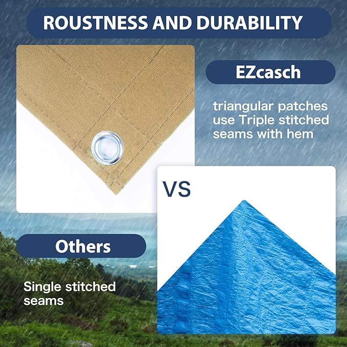 8’x10’ Canvas Tarps Heavy Duty Waterproof Tarpaulins - Image 3