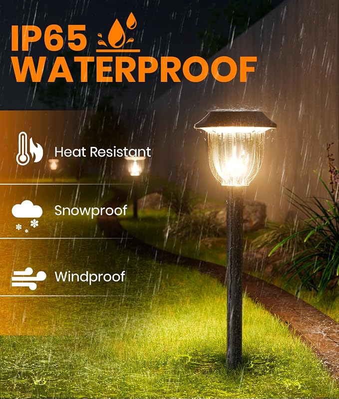 AOSEA LED Solar Lights for Outside, Bright 6 Pack Solar Lights Outdoor IP65 - Image 6