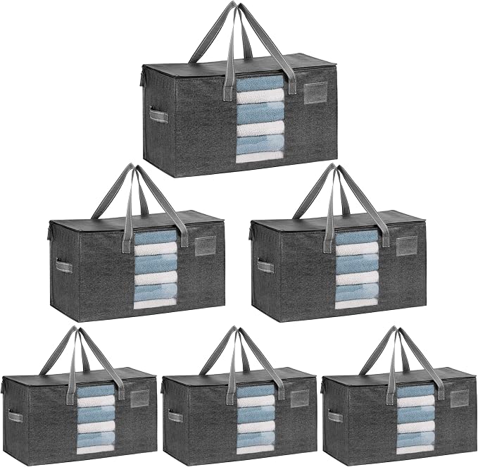 VENO 6 Pack Moving Bags, Comforter and Blanket Storage Bags by Veno