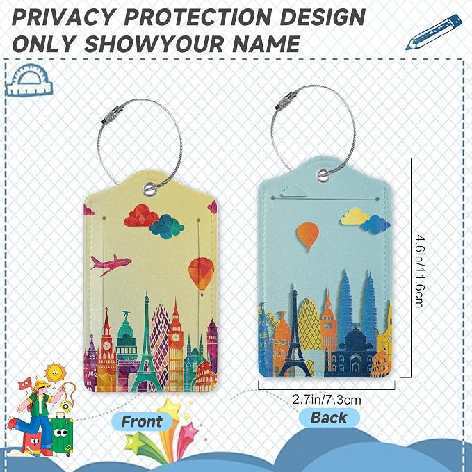 Travel Luggage Tags, 2 Pack Travel Cruise Tags - Image 2