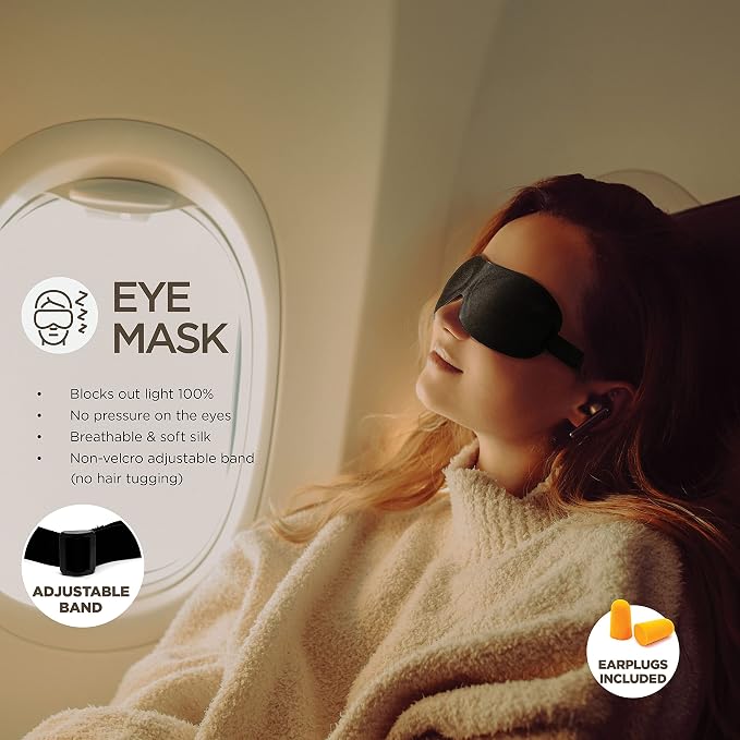 Airplane Neck Pillow Includes Travel Pillow + Airplane Phone Holder Mount + Eye - Image 6