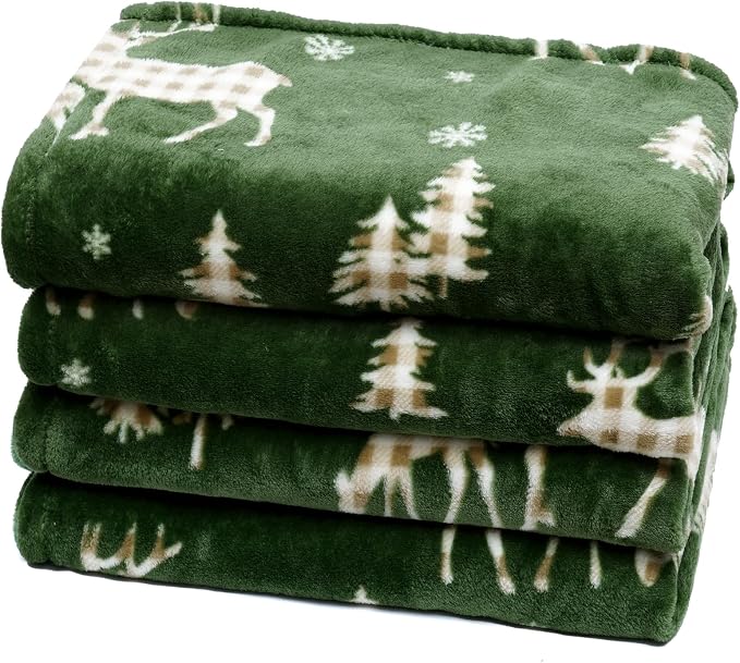 PHF Printed Fleece Blanket Twin Size, No Shed No Pilling Ultra Soft Plush Cozy by PHF