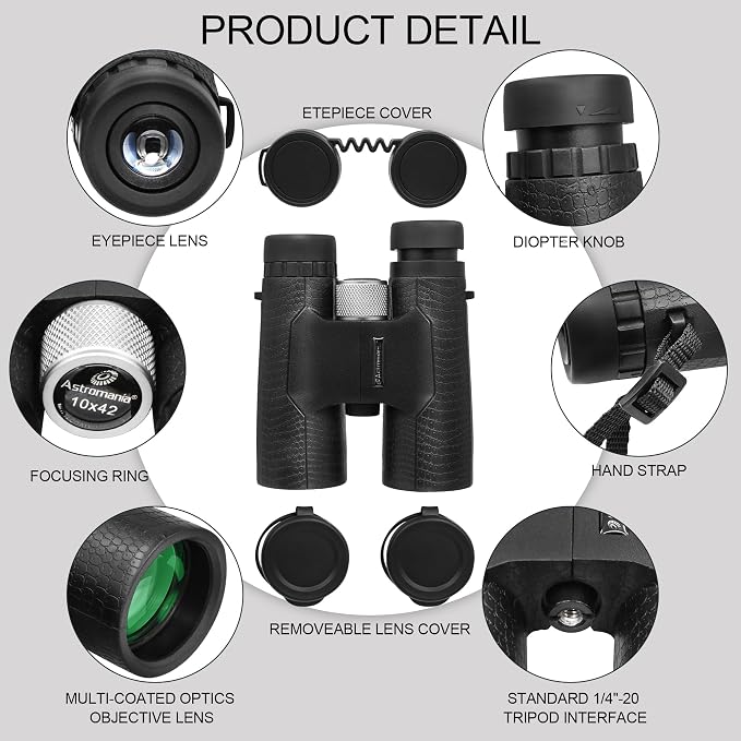 Astromania 10x42 Compact Binoculars -BK7 Prism -Gifts - Image 3