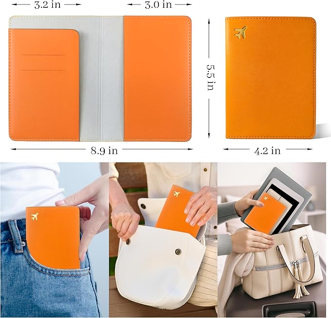 Passport Holder for Travel Essentials, RFID Blocking Passport Cover Case for - Image 2