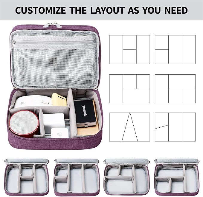 MIRLEWAIY Travel Electronics Organizer Soft Case Small Electronic Accessories - Image 5