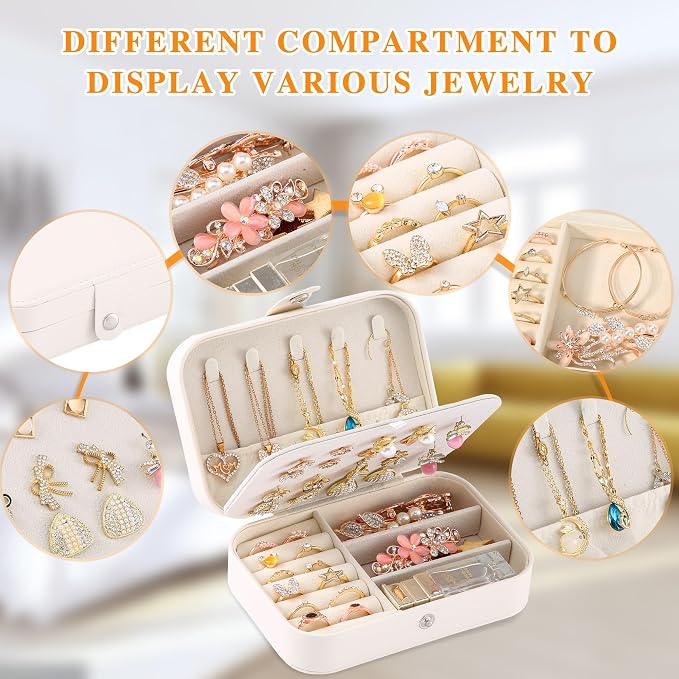 Travel Jewelry Box, PU leather Small Jewelry Organizer - Image 4