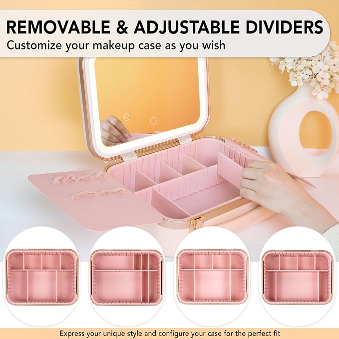 Lighted Makeup Case with Mirror - Image 6