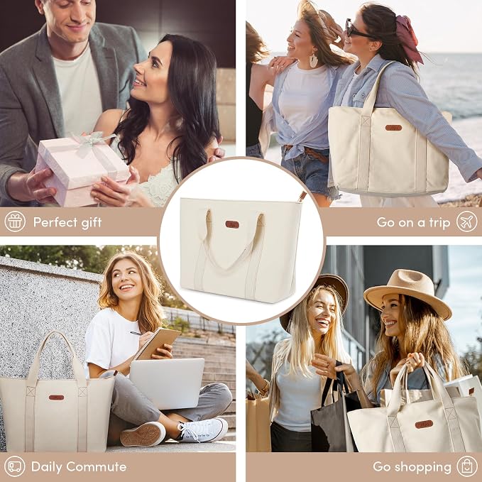 AW BRIDAL Monogram Canvas Tote Bag - Image 6
