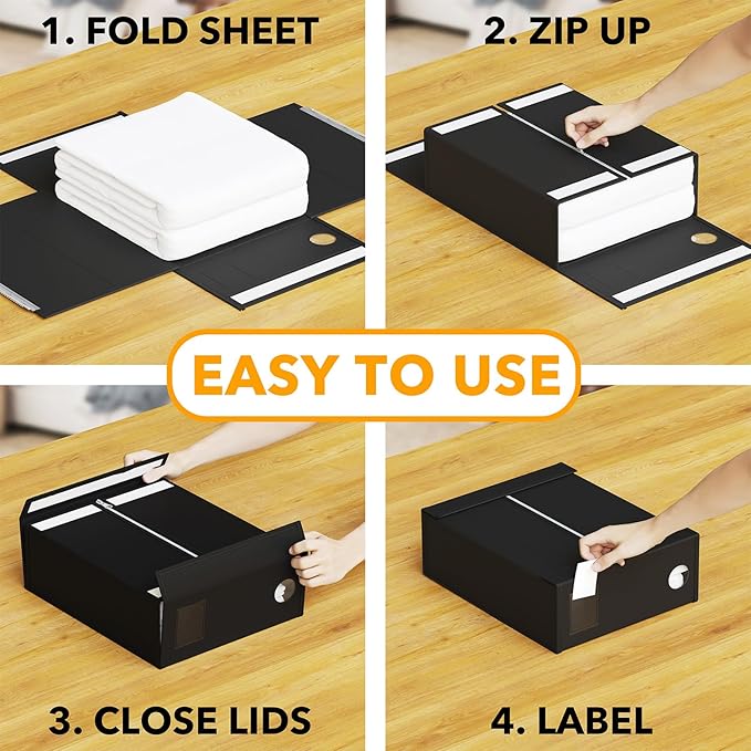 SpaceAid 8 Pack Bed Sheet Organizers and Storage, Foldable Sheet Organizer - Image 3