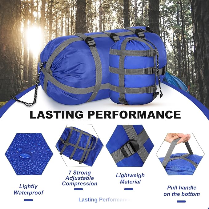 5 Pack Compression Stuff Sack 5 Assorted Size Sleeping Bag Stuff Sack - Image 3