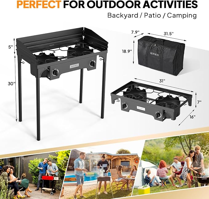ROVSUN 2 Burner Outdoor Propane Gas Stove - Image 6