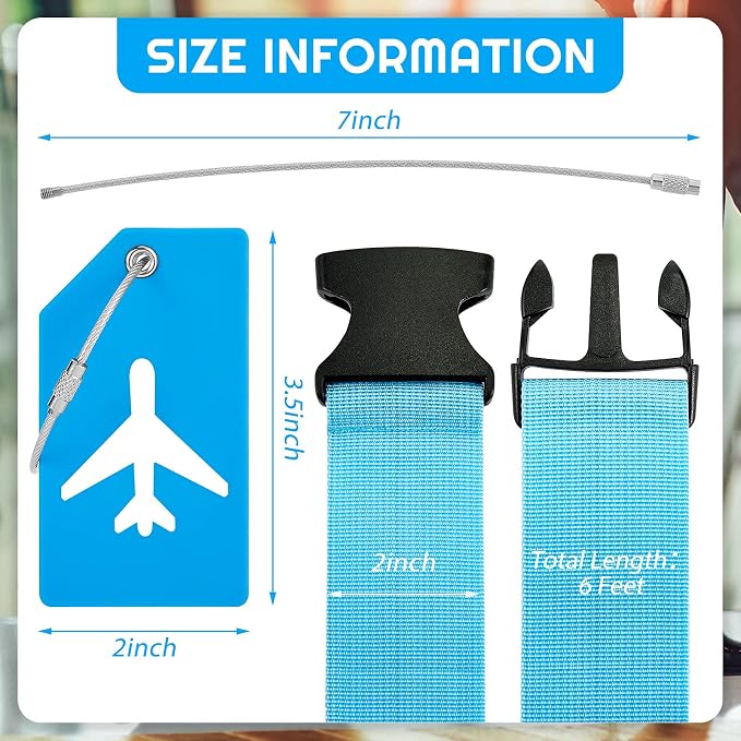 Weewooday 8 Pcs Luggage Straps Suitcase Tags Set - Image 2