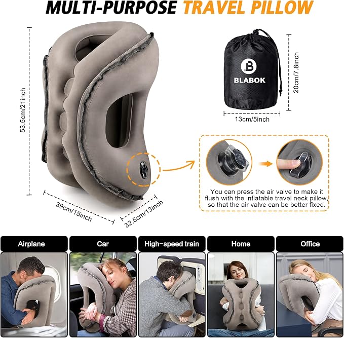 Inflatable Travel Pillow, Support Head, Used - Image 6