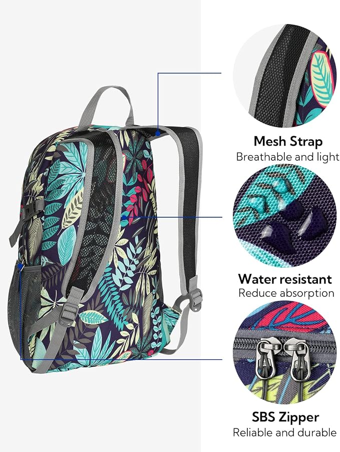 WATERFLY Small Lightweight Packable Backpack: 20l Ultra Light Foldable Travel - Image 5