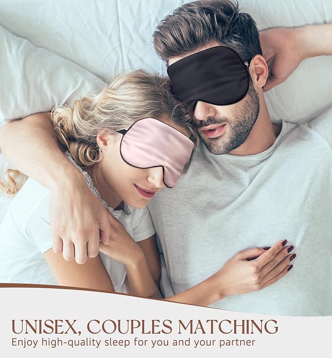 HiRui Silk Sleep Mask, 100% Natural Mulberry Silk of Double-Sided & - Image 6