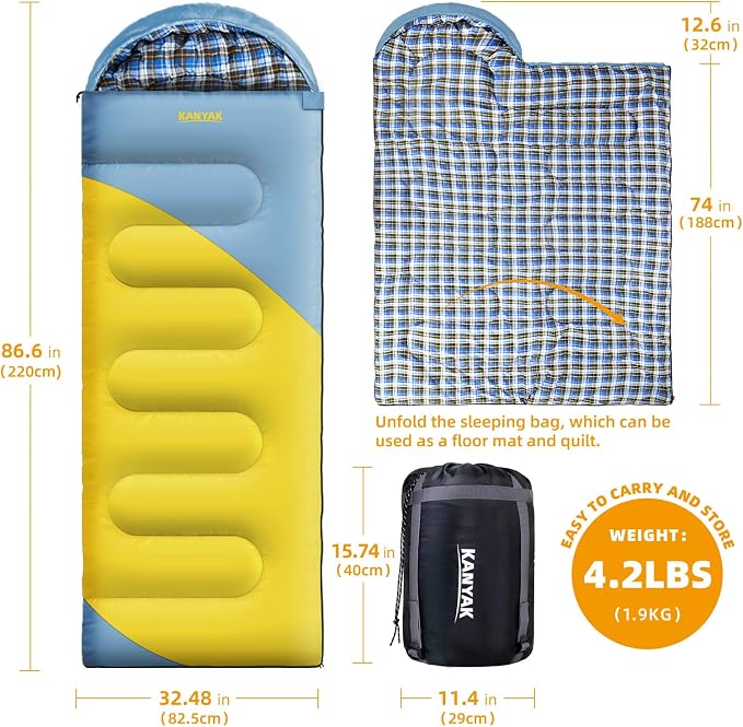 Camping Sleeping Bag, 32℉ Sleeping Bags - Image 2
