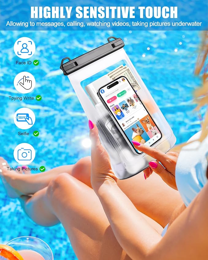 1.2L Waterproof Phone Pouch for iPhone 16 15 14 11 Pro Max & Galaxy S24 S21 - Image 4