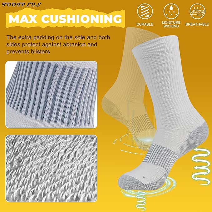 FOOTPLUS Hiking Copper Compression Socks, Unisex Cushioned Sole Arch Support - Image 6