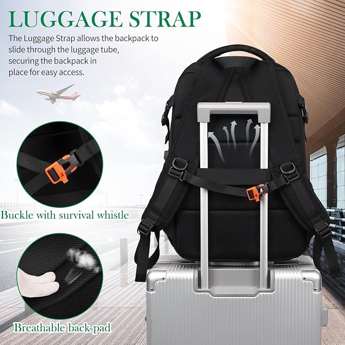 FENGDONG 17.3 inch Large Laptop Backpack Travel College Backpack Waterproof - Image 6