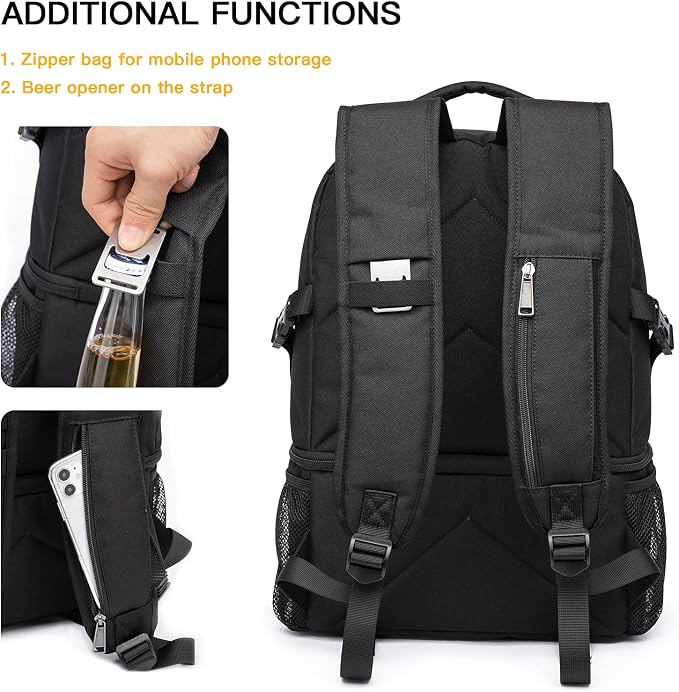 TUGUAN Insulated Cooler Backpack 38 Cans Double Deck Leakproof Lightweight Soft - Image 6