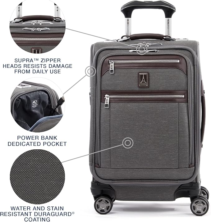 Travelpro Platinum Elite Softside Expandable Carry on Luggage, 8 Wheel Spinner - Image 3
