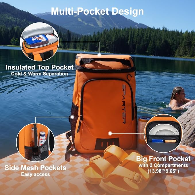 SPARTER Backpack Cooler Insulated Leak Proof 33/49 Cans, 2 Insulated - Image 4