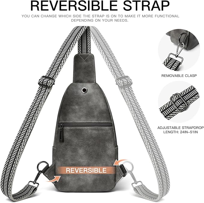 7L Sling Bag for Women Men Leather Small Sling Backpack Daypack Anti Theft - Image 7