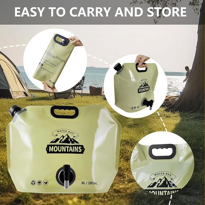 Collapsible 8L Water Storage Bag, BPA-Free Portable Folding Water Jug - Image 4