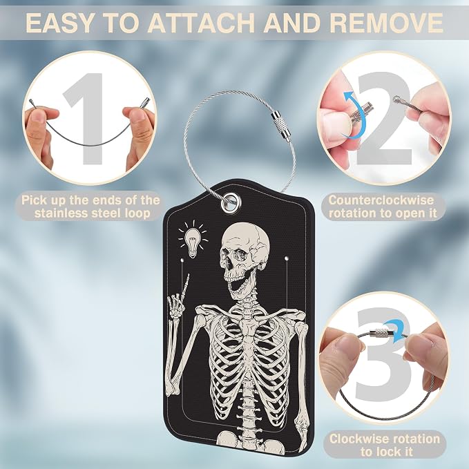 2 Pcs Human Skeleton Luggage Tags - Image 4