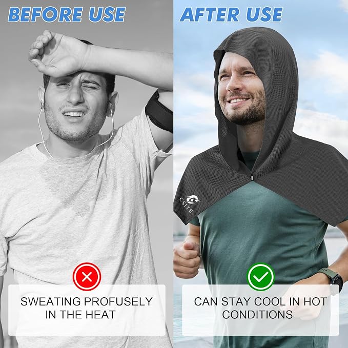 3 Pack Cooling Hoodie Towels for Neck and Face, UPF 50 Sun Protection & Instant - Image 4