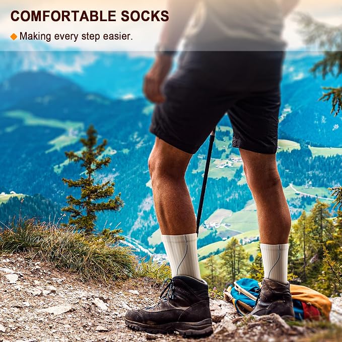 BULLIANT Compression Socks for Men 6Pairs, Athletic Crew Socks Cushioned For - Image 7