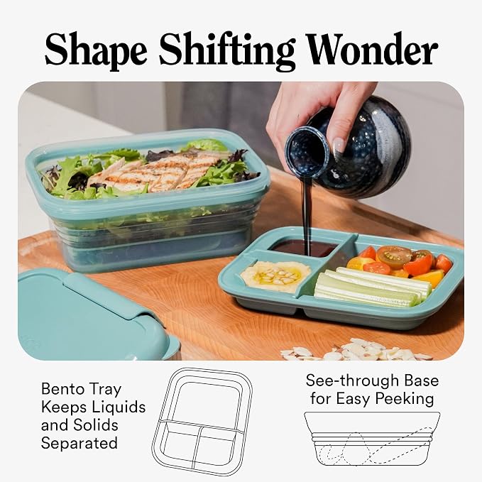 STOJO Collapsible Bento Box, Leak-Proof, Microwave & Dishwasher Safe, Premium - Image 5