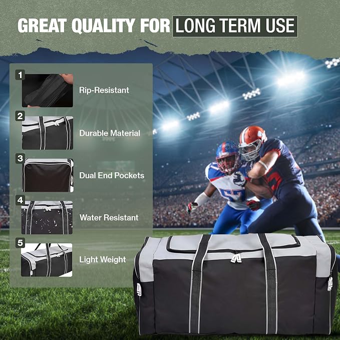 Jetstream Heavy Duty Multi Pocket Durable Sports Gym Equipment Travel Duffel Bag - Image 8