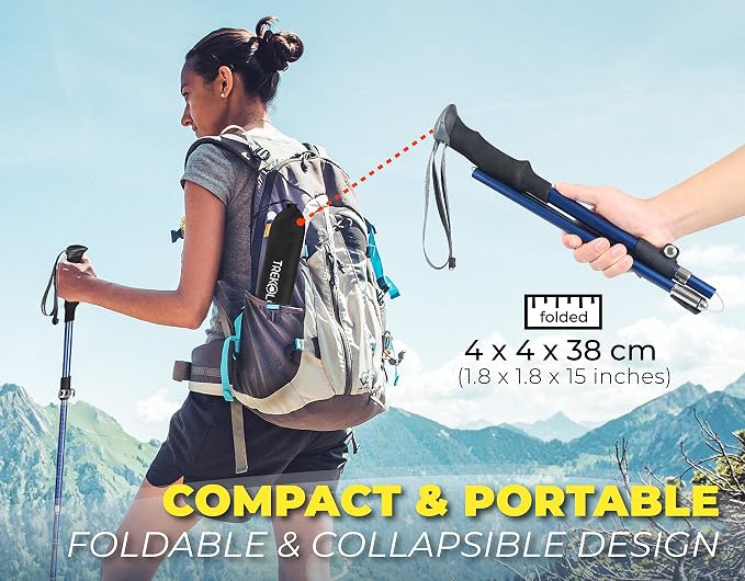 TREKOLOGY TREKZ SE 2pc Collapsible Hiking Stick - Image 2