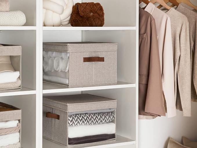 StorageWorks Storage Bins with Lid and Clear Window, Fabric Storage Boxes with - Image 4