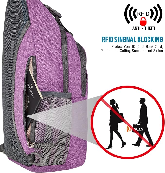 G4Free Sling Bag RFID Blocking Sling Backpack Crossbody Chest Bag Daypack - Image 2
