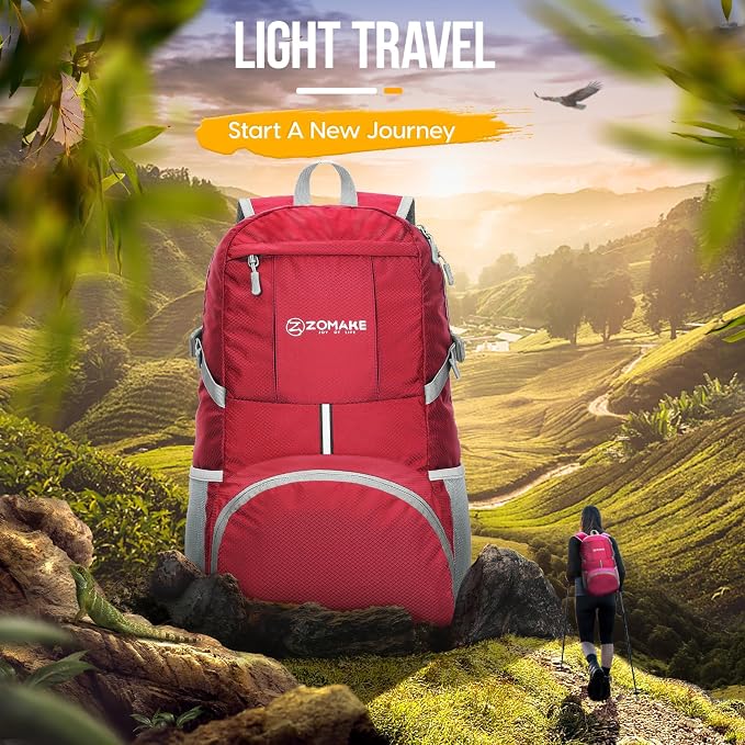 ZOMAKE Lightweight Packable Backpack 35L, Light Foldable Backpacks Water - Image 7