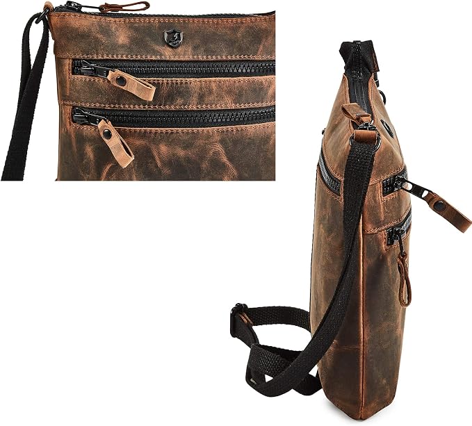 Crossbody Sling Bag for Women Small Real Leather Purse Vintage Travel Crossover - Image 4