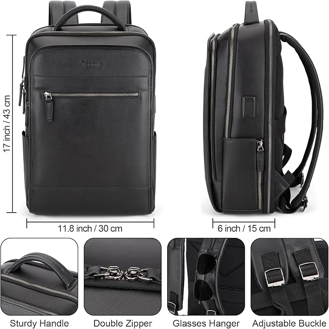 Tzowla Leather Laptop Backpack, Bag - Image 4