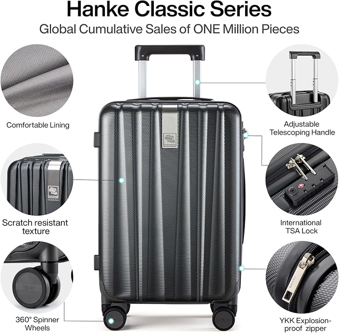 Hanke Luggage Sets 3 piece Carry On Luggage - Image 3