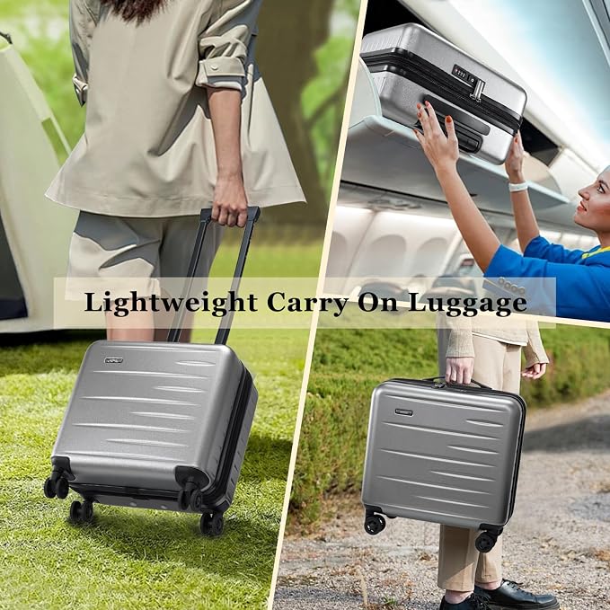 16 Inch Carry On Luggage Airline Approved, Expandable Lightweight ABS+PC Hard - Image 7