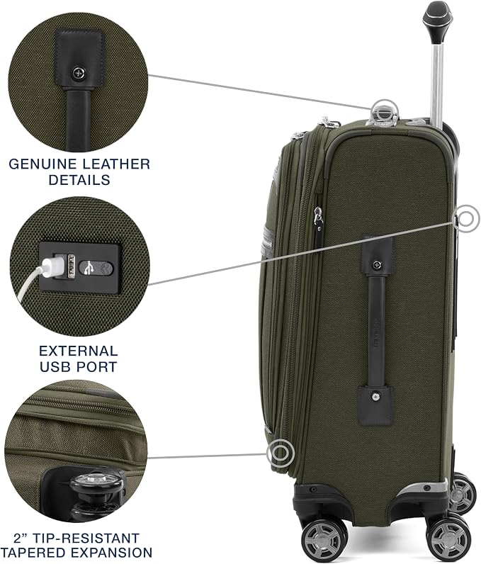 Travelpro Platinum Elite Softside Expandable Carry on Luggage, 8 Wheel Spinner - Image 5