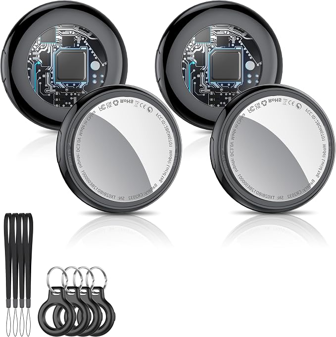 2025 New Air Tracker Tags-4 Pack, Replaceable Battery, Key Finder and Item by Tukio