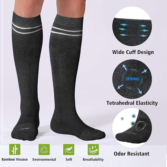 LEVSOX Compression Socks for Pregnant Women 20-30 mmHg Knee High Cute Funny - Image 3