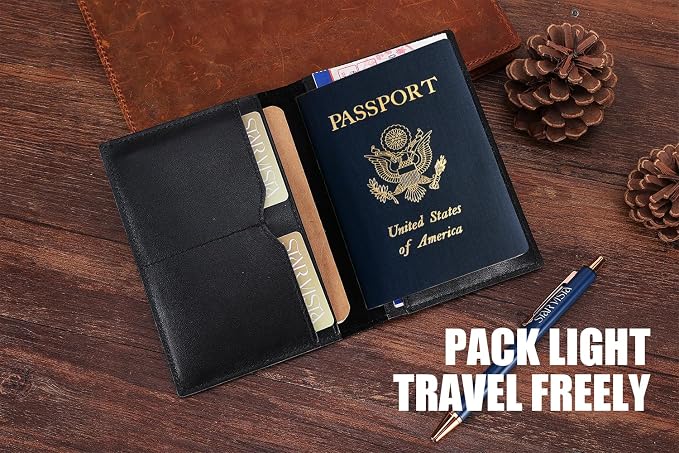 STAR VISTA Albatross Leather Travel Passport Holder, Minimalist Design - Image 5