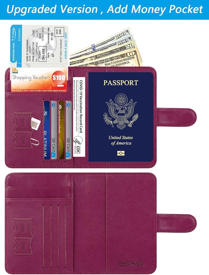Passport Holder Cover Wallet RFID Blocking Leather Card Case Travel Accessories - Image 3