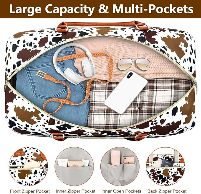Weekender Bag for Women, Travel Duffel Bag Carry On Overnight Bag - Image 3