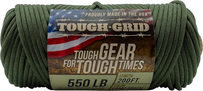 TOUGH-GRID 550 Paracord Rope Nylon Parachute Cord, Made in USA Survival Kit - Image 3