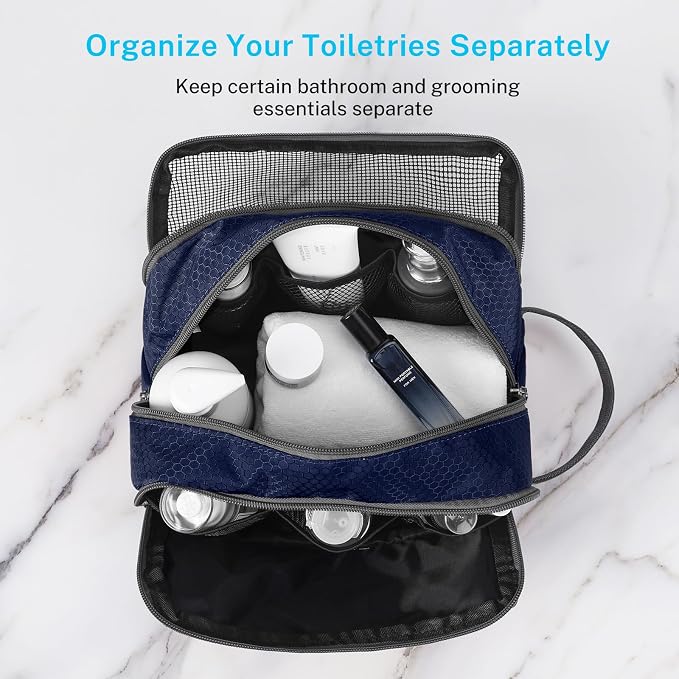 Gonex Travel Toiletry Bag Nylon, Dopp Kit Shaving Bag Toiletry Organizer Deep - Image 4