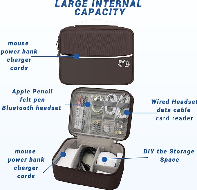 Electronics Organizer, Travel Cord Organizer Pouch, Portable Cable Organizer - Image 5